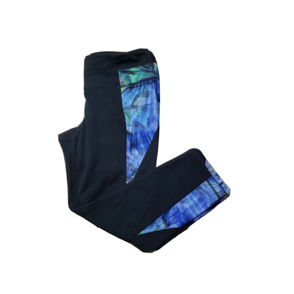 Athleta Small Yoga Pants Leggings Crop Tropical Palm Print Capri